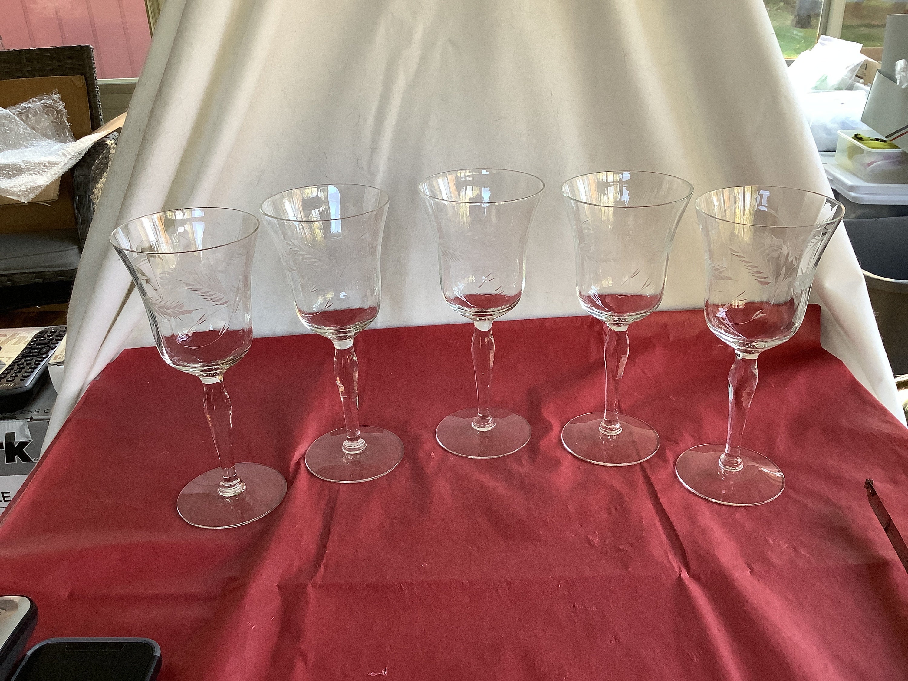Collection of 5 8T Longstemmed Crystal Wine Glasses Etsy