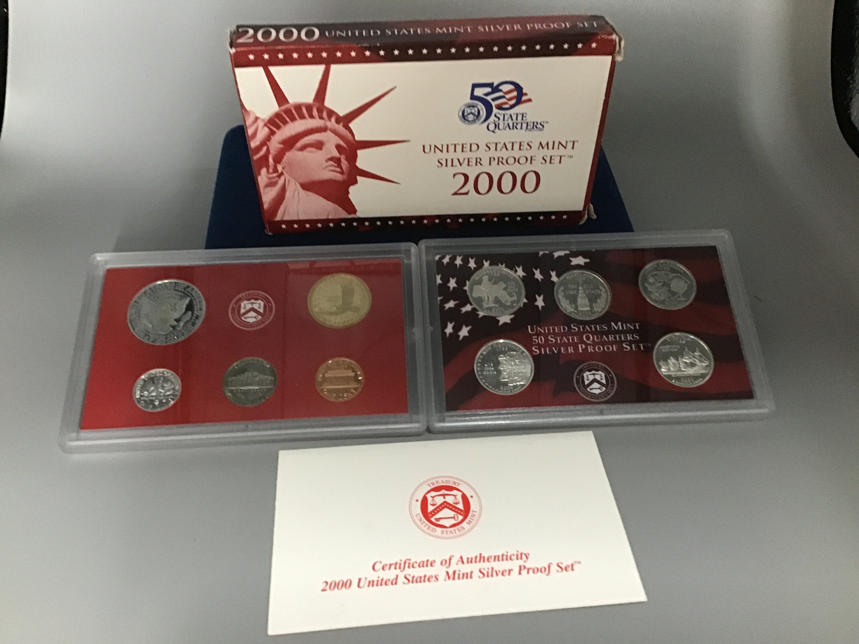 2000 Silver Proof Setinc Penny Nickel Silver Dime 5 State Etsy
