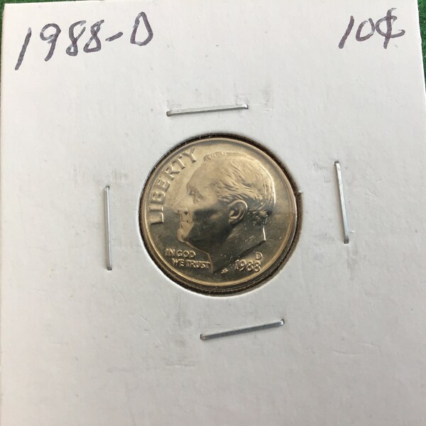 1988-D - Dime - Coin No 5840 - In a Protective 2x2