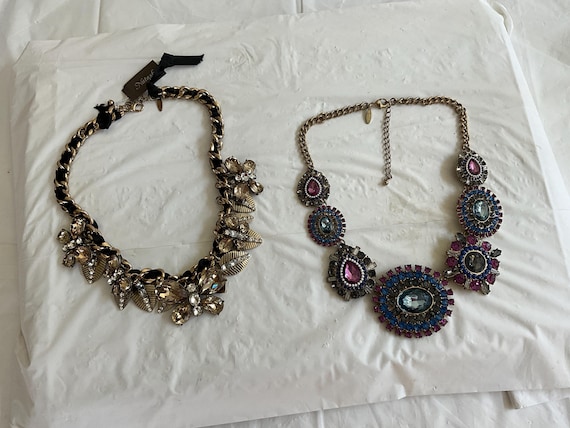 Two Gorgeous NATASHA STATEMENT Costume Jewelry Necklaces Bag 1910 Etsy