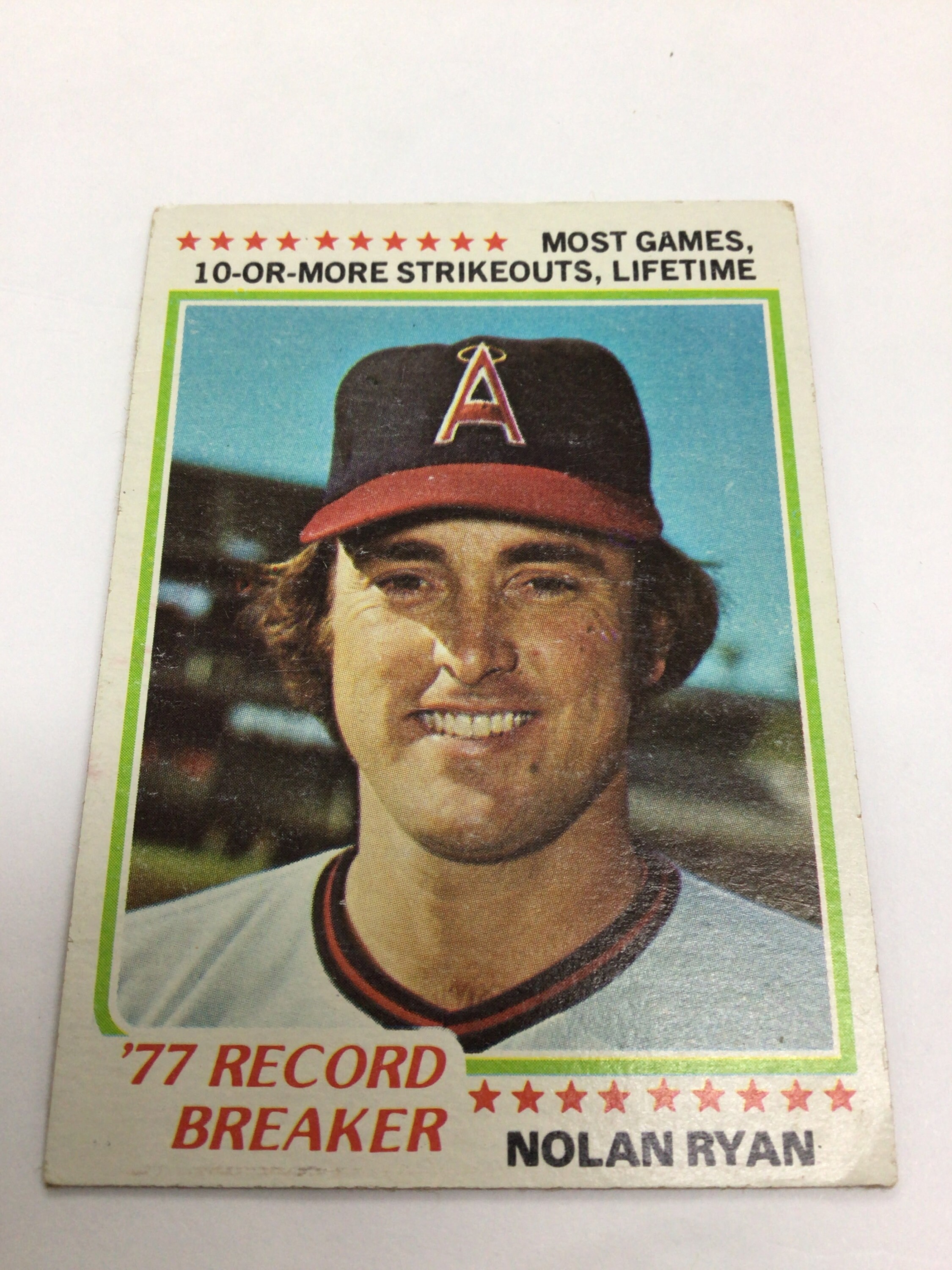 1978 Topps Baseball Nolan Ryan, '77 Record Breaker, Los