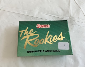 1989 Donruss Factory-Sealed Flip-Top Box of 56 Baseball Cards - “The Rookies” - Also Incl 15 Piece Warren Spahn Puzzle - Box No 1