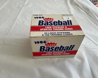 1986 Fleer - 22 Logo Stickers and 132 Updated Factory Set of Baseball Trading Cards - Features Barry Bond-Jose Canseco-Will Clark - Box No 1