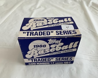 1988 TOPPS - Unopened Box - ‘Traded’ Series Baseball Picture Cards - includes Card Numbers 1-T thru 132-T - Box No 4
