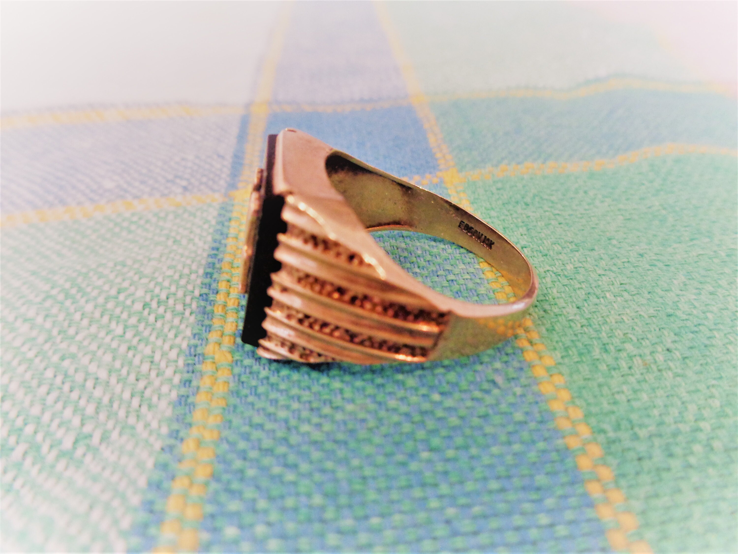 Vintage Mid-century Ebson 10K Gold/onyx Signet Ring | Etsy