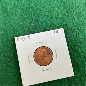 1983-D - Lincoln Memorial Cent Penny - Coin No 14807 - In a Protective 2x2