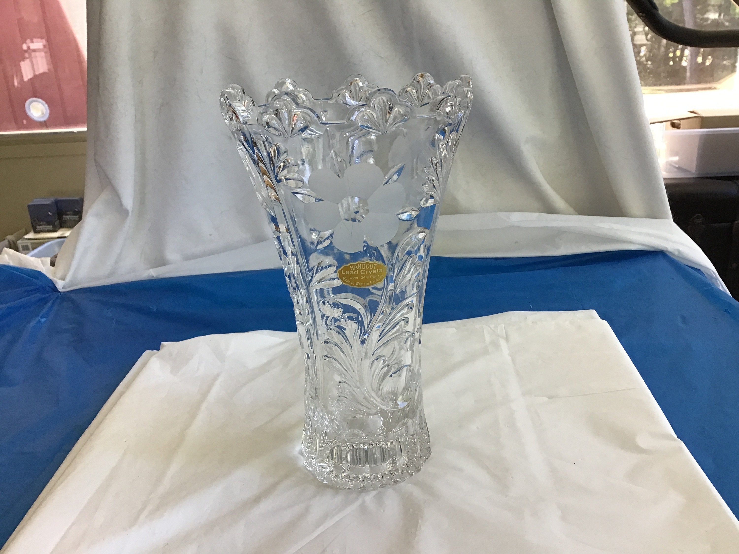 ボヘミアクリスタル 花瓶 24% PbO ハンドカット ボヘミアクリスタル BOHEMIA CRYSTAL ハンドカット 花瓶 - メルカリ