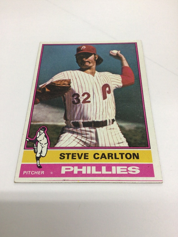 Original Vintage 1976 Topps Baseball Steve Carlton Card No. 