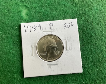 1989-P - Quarter Dollar Coin - No 17812 - In a Protective 2x2