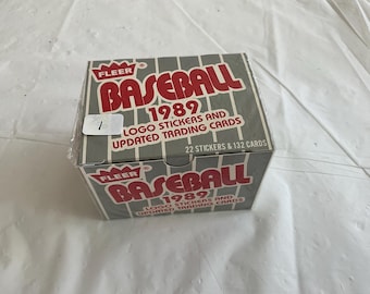 1989 Fleer - 22 Logo Stickers and 132 Updated Factory Sealed (Cello Wrapped) Box Baseball Trading Cards - Box No 1