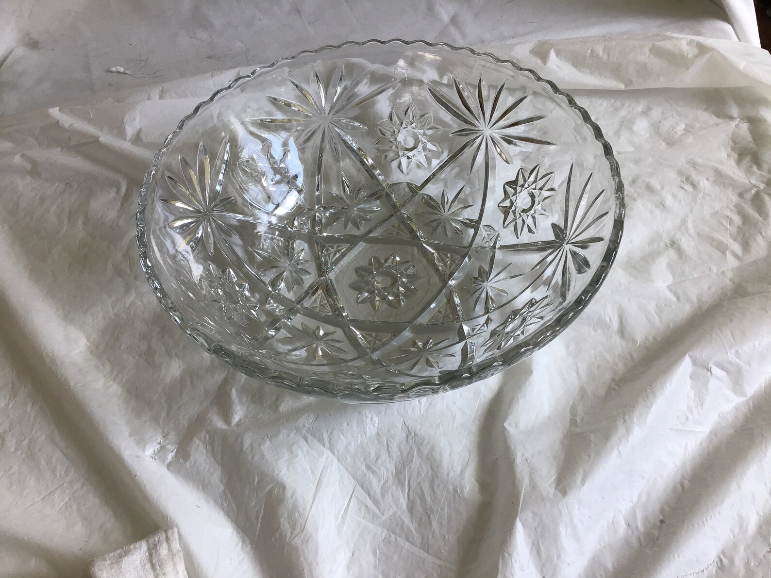 Very Nice Lead Crystal Serving Bowl / Small Punch Bowl Etsy