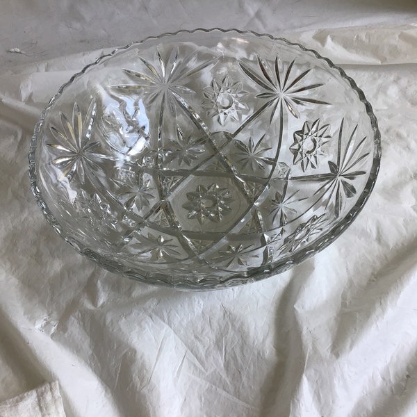 Lead Crystal Punch Bowl Etsy