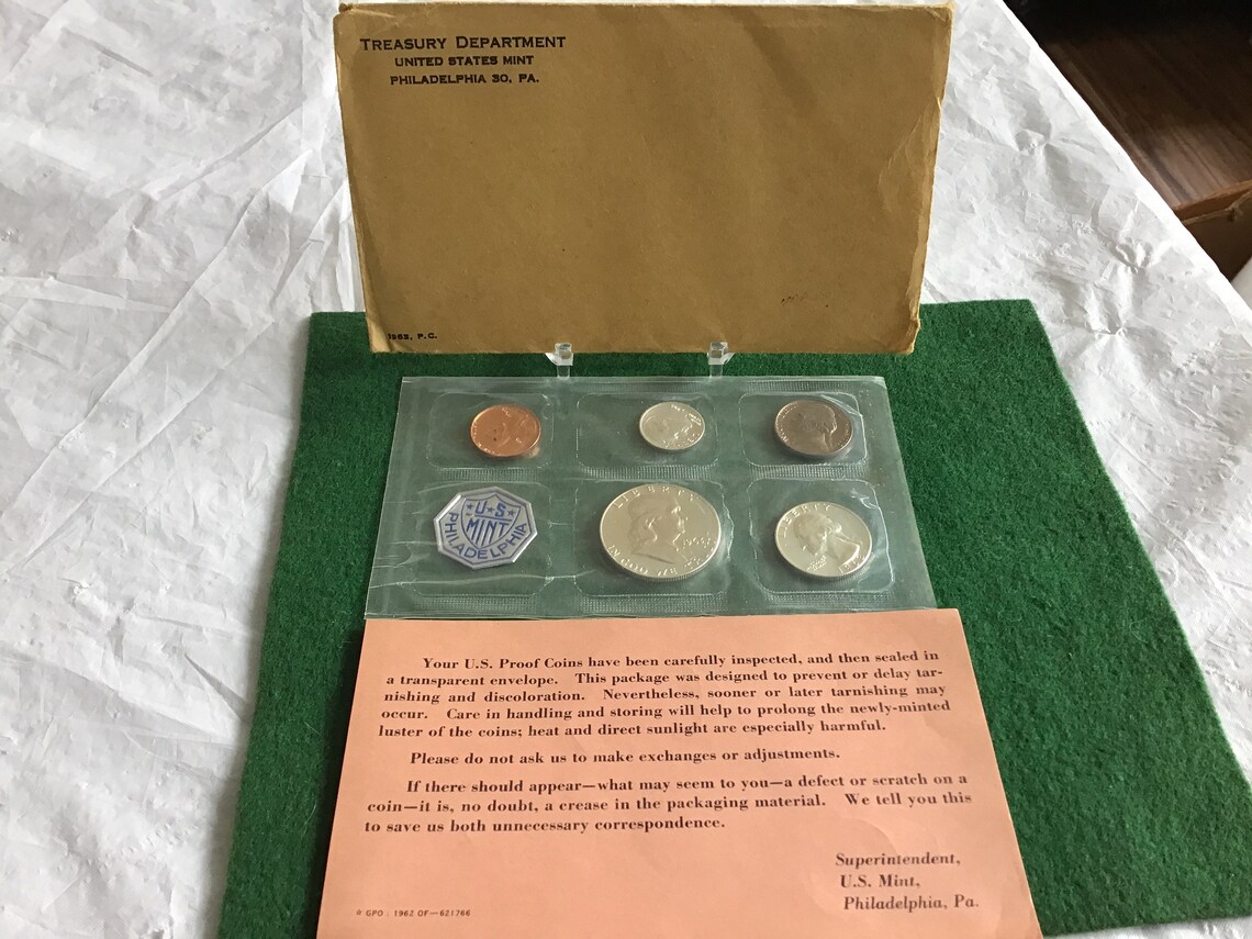 Treasury Dept1963 Proof Coin Set From the Philadelphia Etsy