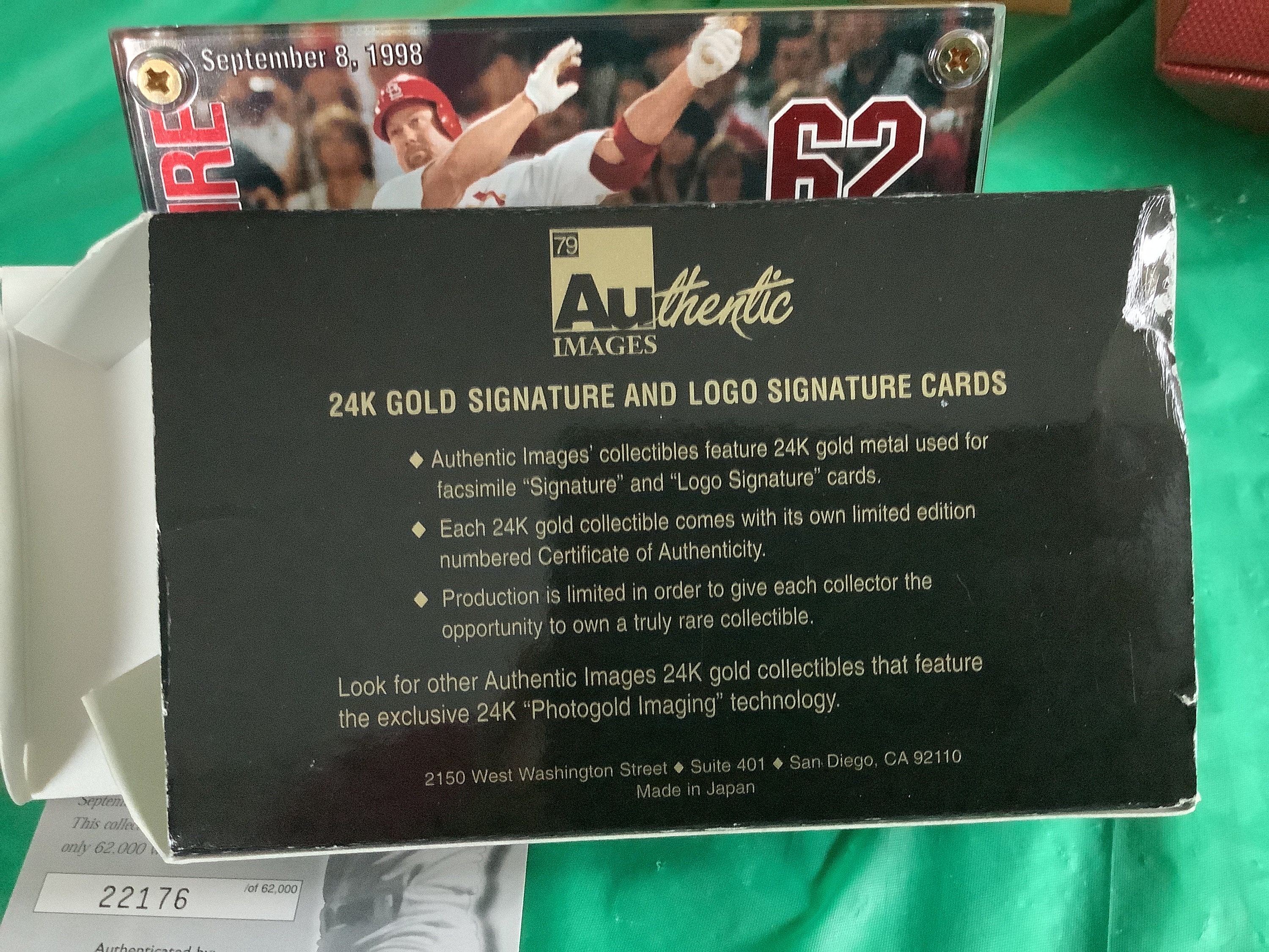 Limited Edition - Mark Mcgwire 24k Gold Signature Acrylic