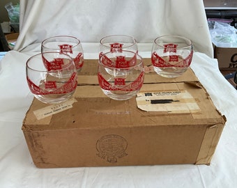 RARE-UNIQUE - Rock Island Railroad Roly Poly Cocktail Glasses - Never Used - Total 5 Available - Buy 1 or Multiples