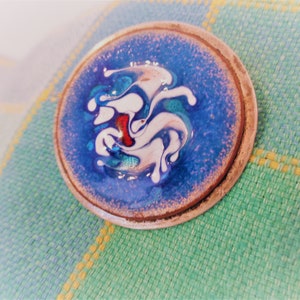 Vintage Sterling/Blue Enamel Mid Century Modernist Brooch