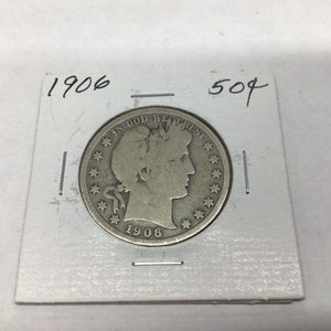 1906 Barber Half Dollar   Coin no. 6074