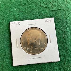 1972 - Kennedy Half Dollar Coin - No 17408 - In a Protective 2x2