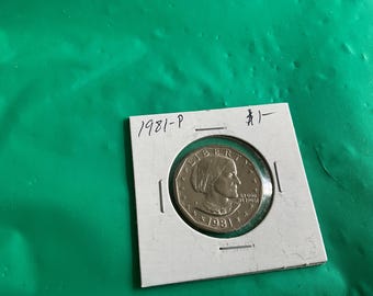 1981-P - Susan B Anthony One Dollar Coin - No 20200 - In a Protective 2x2