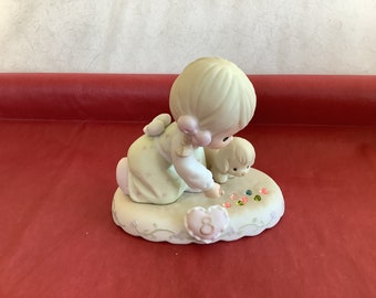 Enesco Precious Moments Porcelain Bisque 5.75”T x 2.5”Diameter Figurine E-2350 No Box “Dropping in for Christmas”