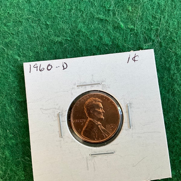 1960-D - Lincoln Memorial Cent Penny - Coin No 14724 - In a Protective 2x2