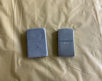 Pair - Park Lighters - Made in USA - One Lighter is Well-Used Vintage - Other Lighter is an Advertising Lighter (Nordic)