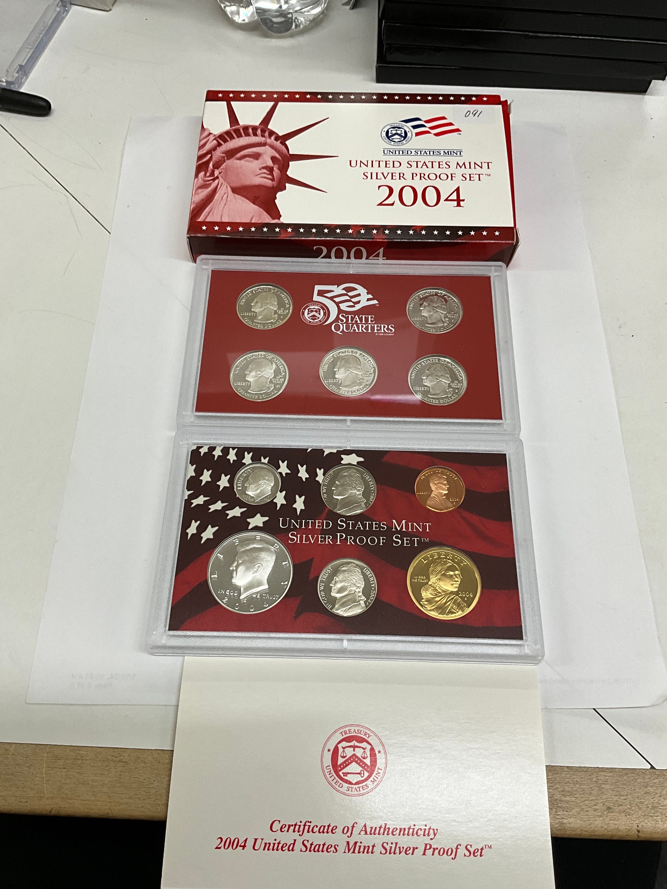 2004 United States Mint Silver Proof Set, State Quarters, Dime