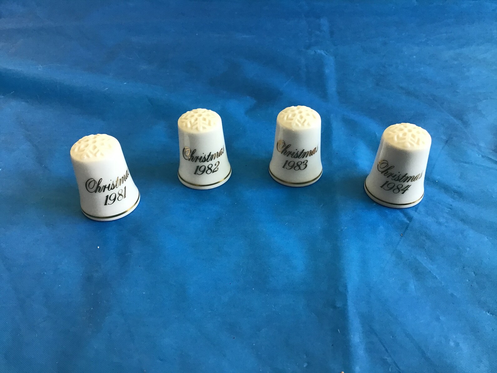 Collection of 4 Avon Collector Thimbles Each Displays a Etsy