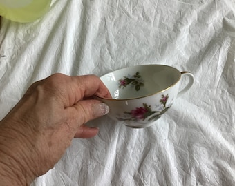 Beautiful Discontinued MossRose by Japan China- 3.75”D Footed Tea / Coffee Cup-To Complete a 7 Piece Place Setting, See Desc For Add’l Items