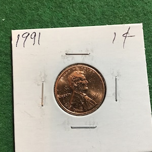 1991 - Lincoln Memorial Cent Penny - No 8469 - In a Protective 2x2