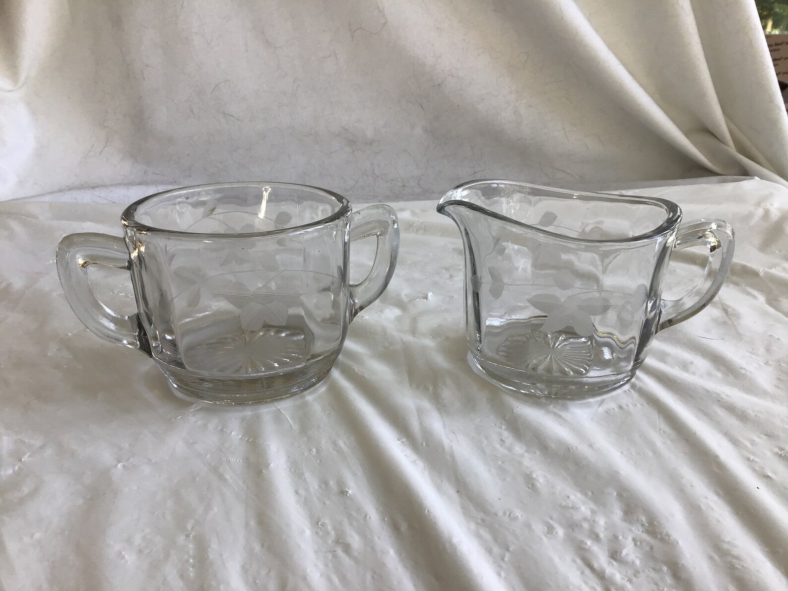 Beautiful Heavy Lead Crystal Sugar and Creamer Set Clean Etsy