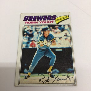 Original Vintage 1977 Topps Baseball Robin Yount, Card No. 635, Milwaukee Brewers, Sports Card