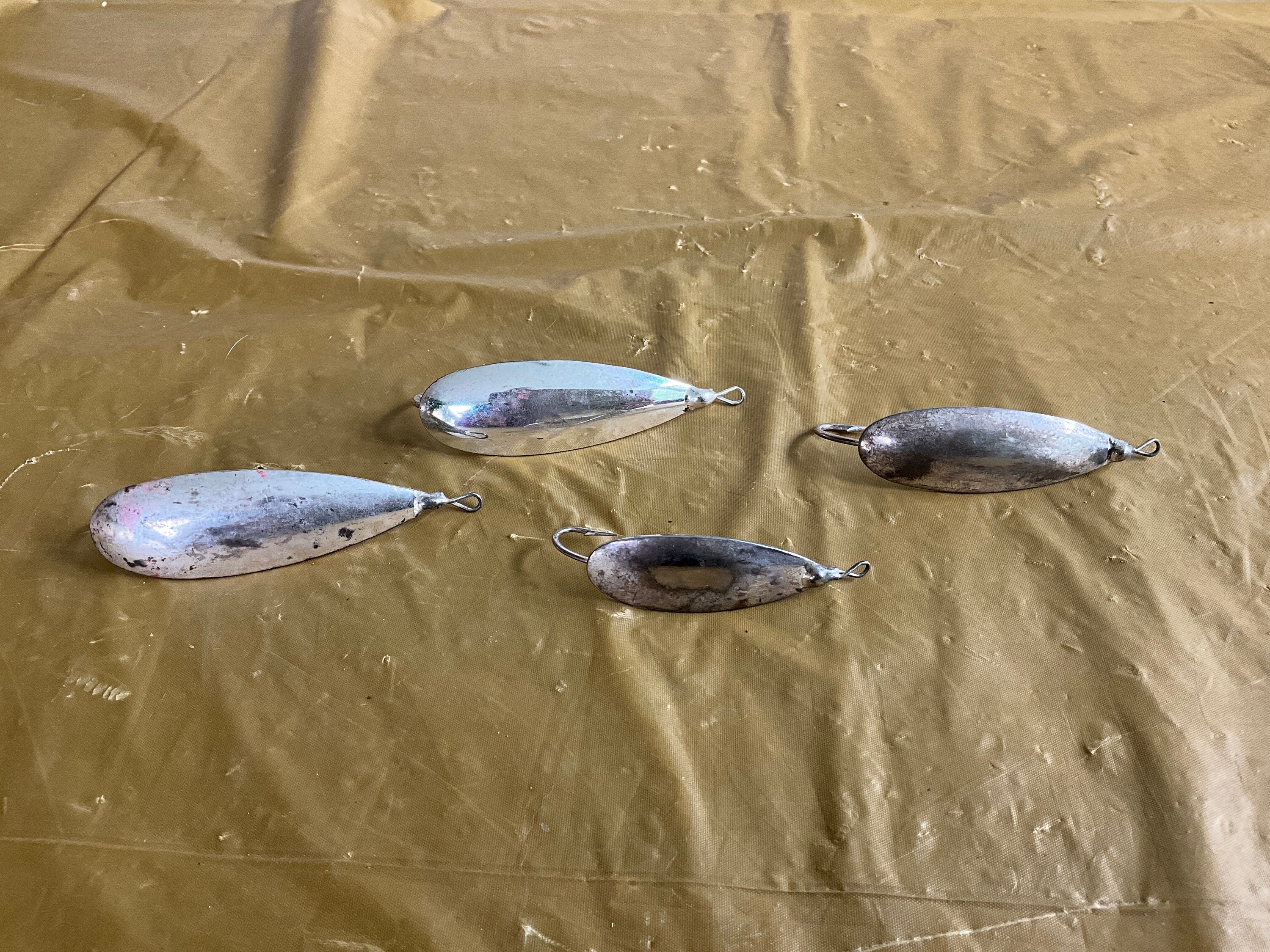 ANCIENNES CUILLERS ONDOYANTE argentée/dorée pêche au moulinet et leurre