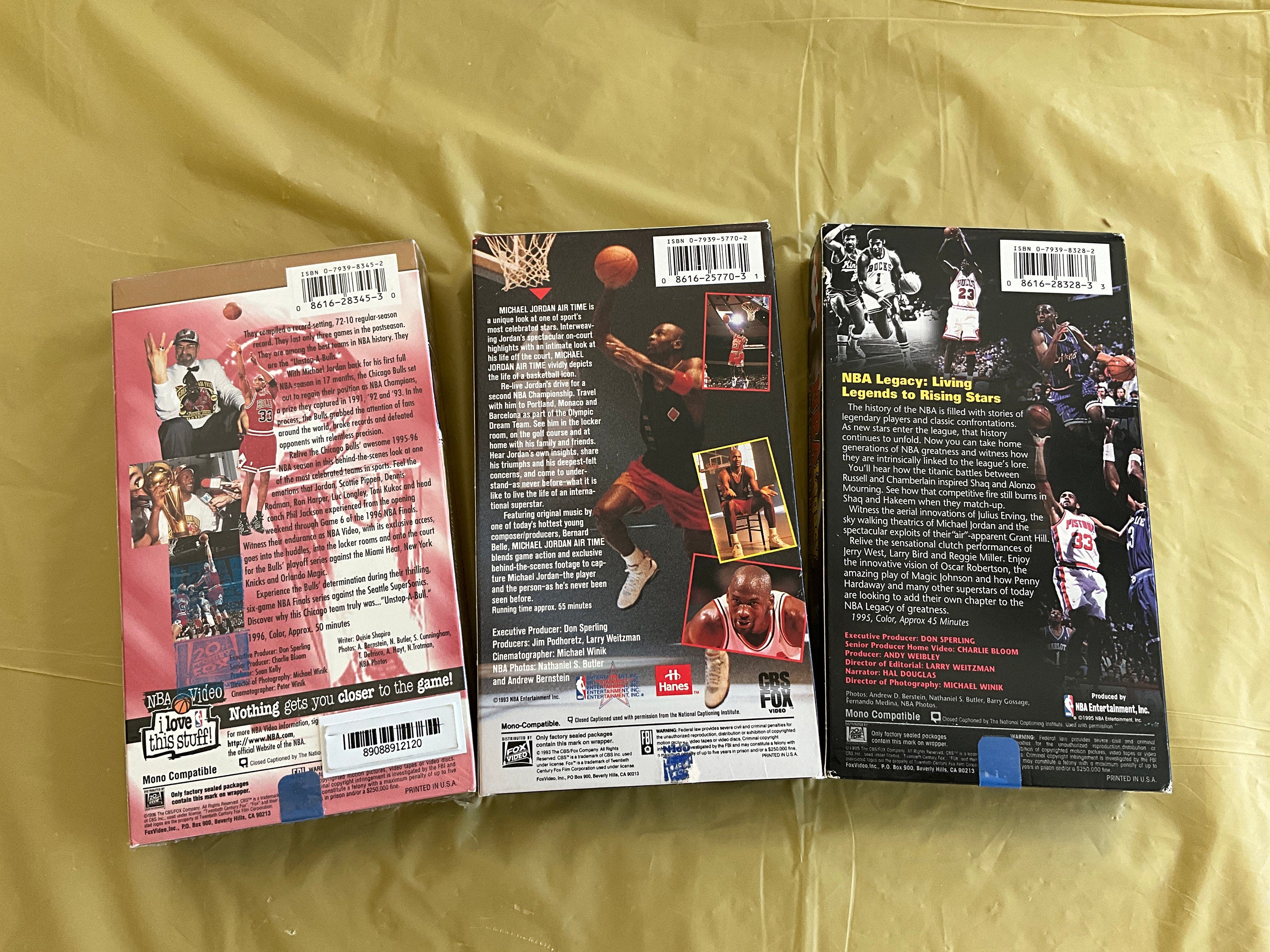 3 NBA VHS VCR Tapes - Unstop-a-bulls-95-96 Championship