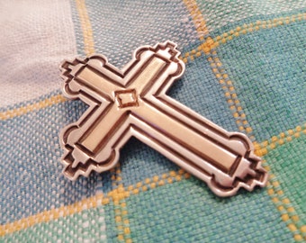 Harold J Navajo Sterling Silver 14K Gold Cross Pin/pendant - Etsy