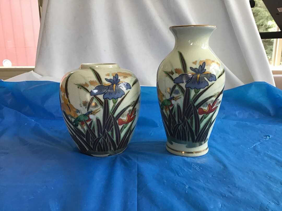 Pair Toyo Japan Jars/vases Different Shapes and Sizes Same Lovely
