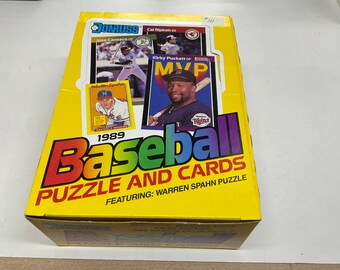 1989 Donruss - Unopened Box of 36 Wax Packs - Baseball Cards - Featuring Diamond Kings - Rated Rookies - Warren Spahn Puzzle- Box 10