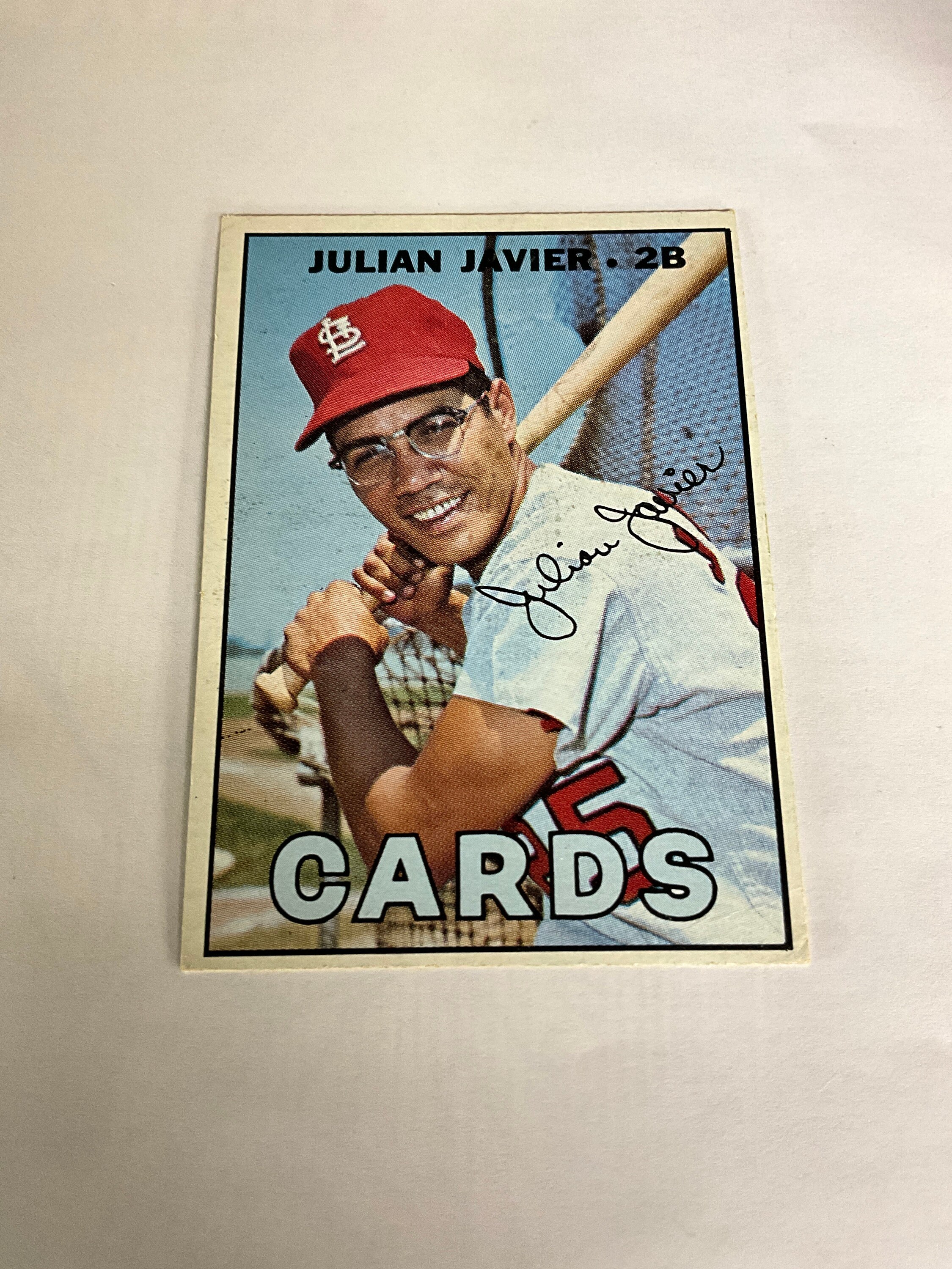 Original Vintage 1967 Topps Baseball, Julian Javier, St Louis