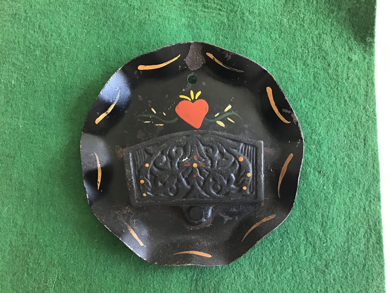 Cast Iron Match Stick Holder Affixed To 4.75D Circular Wall Etsy