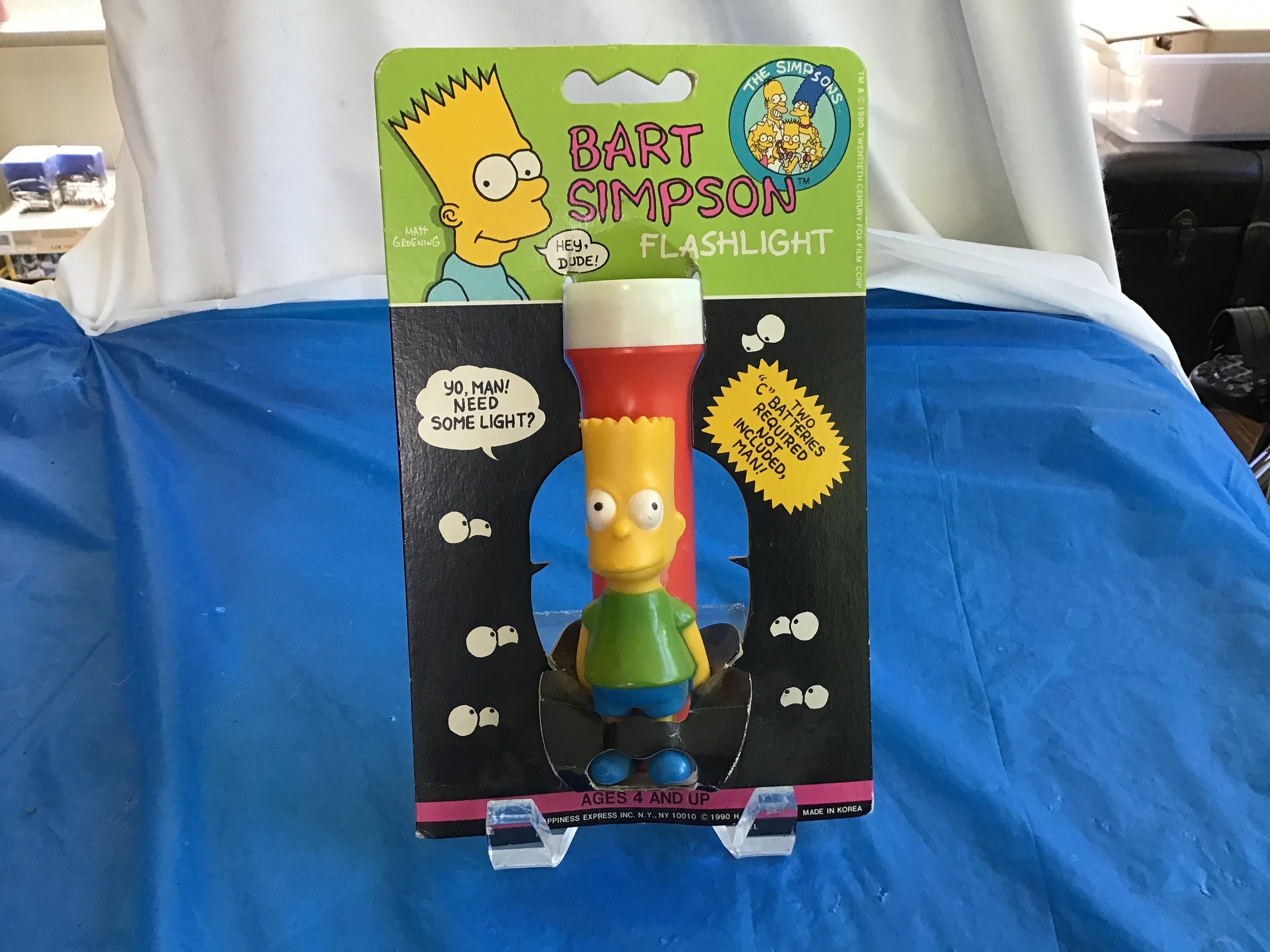1990 Happiness Express Bart Simpson 5 5l Flashlight Nib Etsy