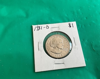 1981-D - Susan B Anthony One Dollar Coin - No 20208 - In a Protective 2x2