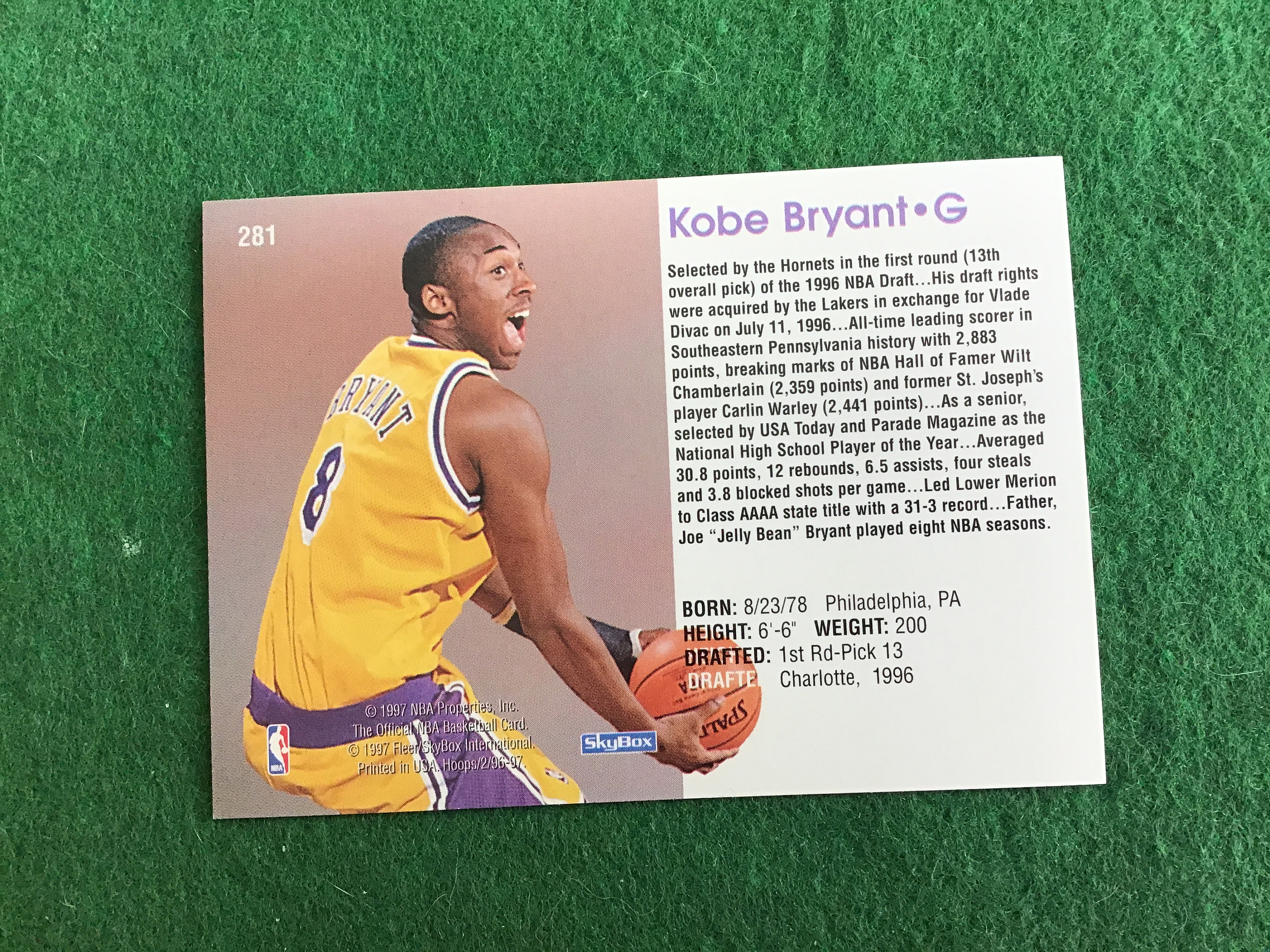 1997 Skybox-nba Hoops-official Skybox Rookies '96-'97 - Kobe
