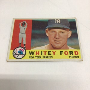 Vintage 1960 Topps Baseball Whitey Ford, Card No. 35, New York Yankees