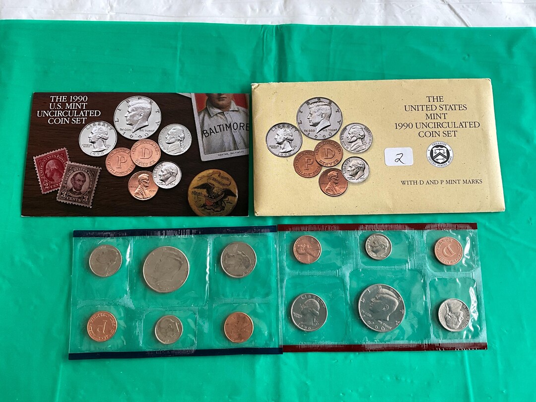1990-UNCIRCULATED US Mint Coin Set-incl Half, Quarter, Dime, Nickel ...