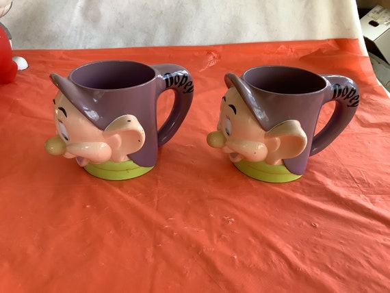 Pair of “DOPEY” (one of the Seven Dwarfs) Melamine Drinking Mugs
