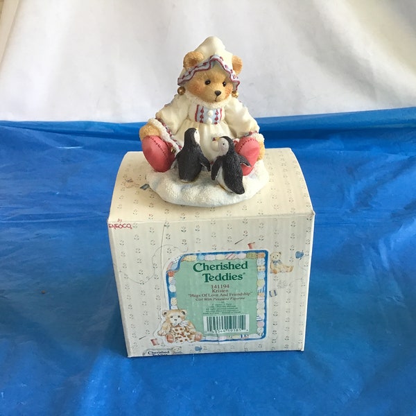 Enesco Cherished Teddies 3”T x 2.75”W Figurine - “Kristen - Hugs of Love and Friendship” Reg No 5C9 / 459 - Item 141194 - Original Box