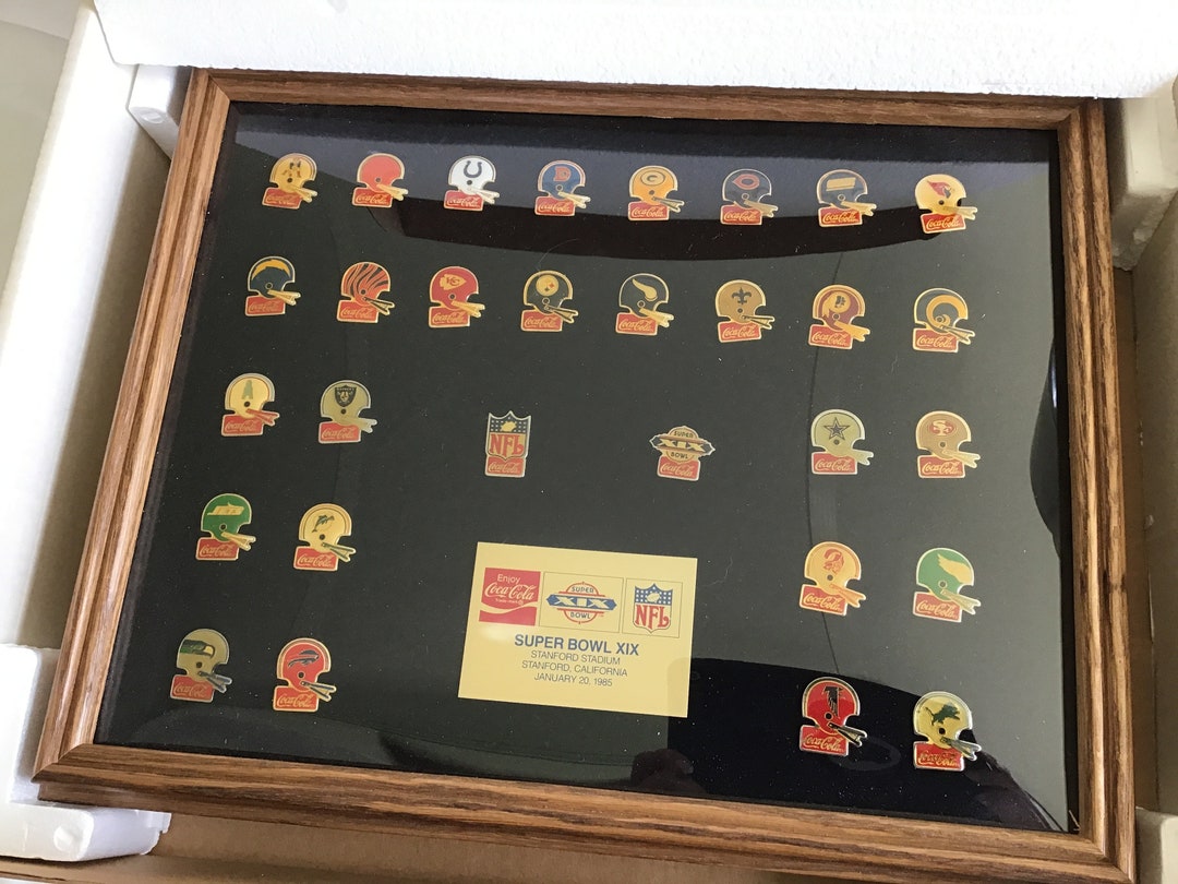 Wood Framed Glass-covered NFL 1985 Super Bowl XIX, 01/20/1985