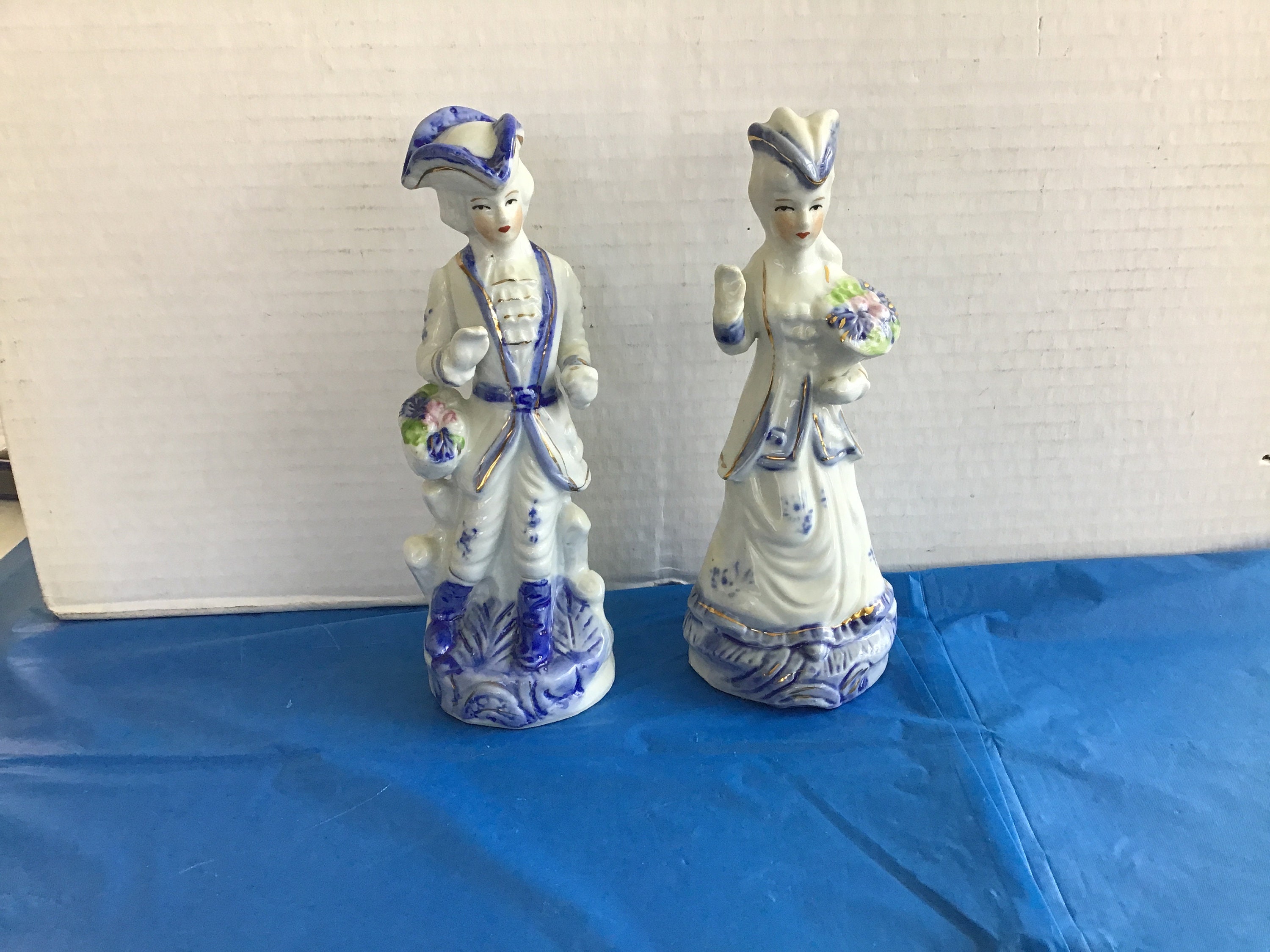 Pair 6.75T Porcelain Figurines British Dandy in White Etsy