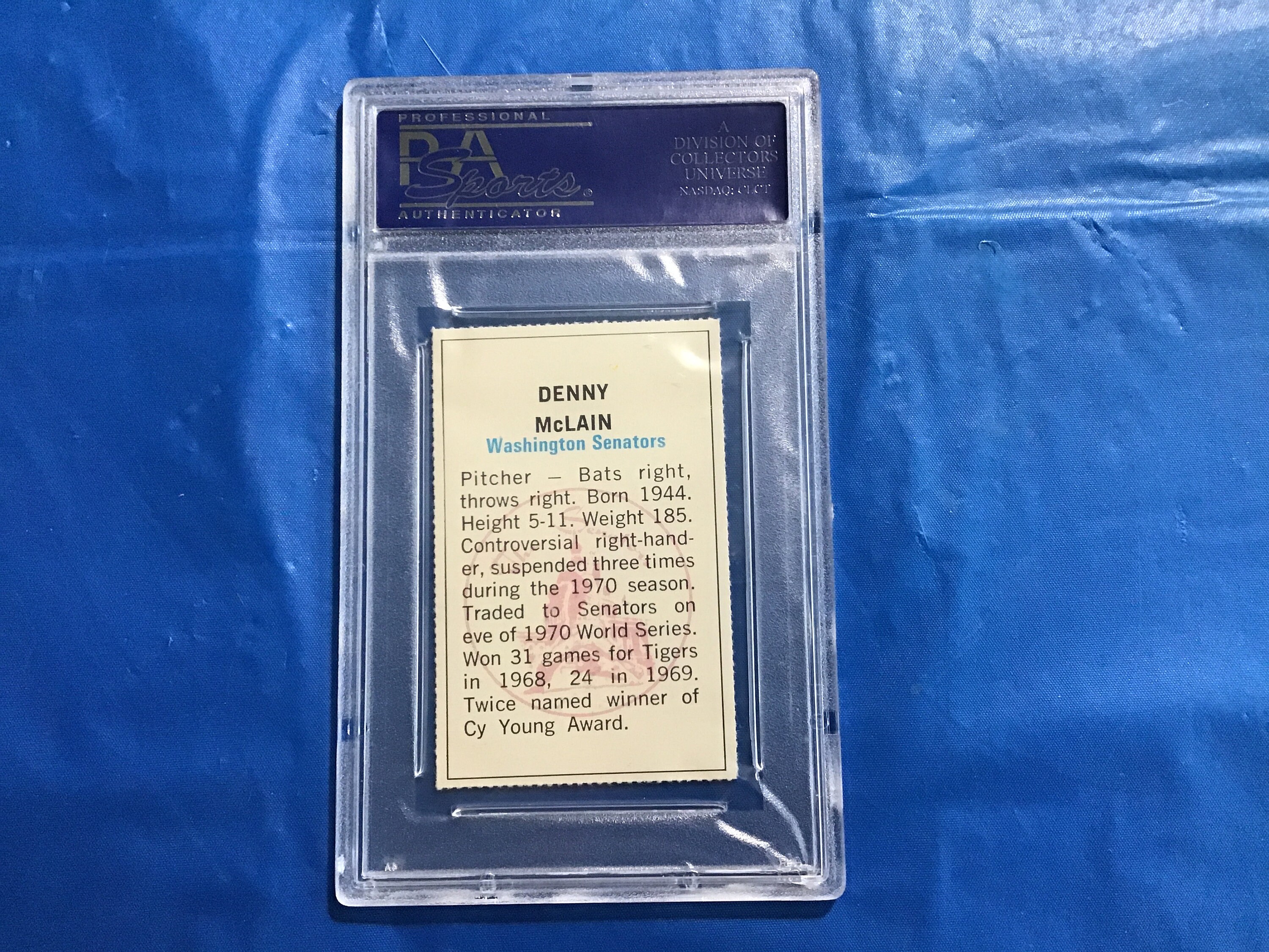 1971 Dell Denny Mclain Todays Team Stamps PSA Graded -  Denmark