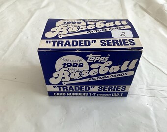 1988 TOPPS - Unopened Box - ‘Traded’ Series Baseball Picture Cards - includes Card Numbers 1-T thru 132-T - Box No 2